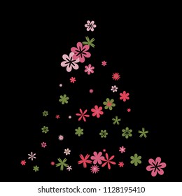 Feminine Floral Pattern with Simple Small Flowers for Greeting Card or Poster. Naive Daisy Flowers in Primitive Style. Vector Background for Spring or Summer Design.
