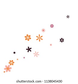 Feminine Floral Pattern with Simple Small Flowers for Greeting Card or Poster. Naive Daisy Flowers in Primitive Style. Vector Background for Spring or Summer Design.
