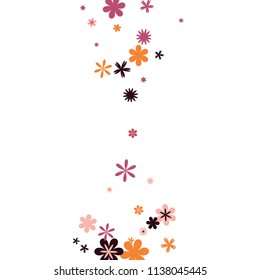 Feminine Floral Pattern with Simple Small Flowers for Greeting Card or Poster. Naive Daisy Flowers in Primitive Style. Vector Background for Spring or Summer Design.
