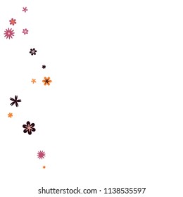 Feminine Floral Pattern with Simple Small Flowers for Greeting Card or Poster. Naive Daisy Flowers in Primitive Style. Vector Background for Spring or Summer Design.
