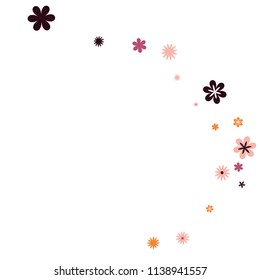 Feminine Floral Pattern with Simple Small Flowers for Greeting Card or Poster. Naive Daisy Flowers in Primitive Style. Vector Background for Spring or Summer Design.
