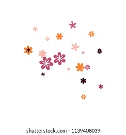 Feminine Floral Pattern with Simple Small Flowers for Greeting Card or Poster. Naive Daisy Flowers in Primitive Style. Vector Background for Spring or Summer Design.
