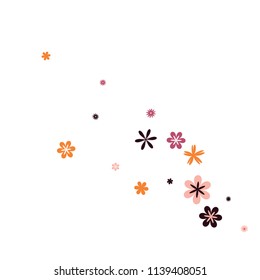 Feminine Floral Pattern with Simple Small Flowers for Greeting Card or Poster. Naive Daisy Flowers in Primitive Style. Vector Background for Spring or Summer Design.
