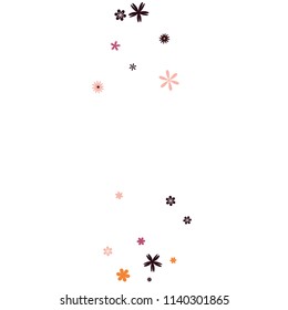 Feminine Floral Pattern with Simple Small Flowers for Greeting Card or Poster. Naive Daisy Flowers in Primitive Style. Vector Background for Spring or Summer Design.

