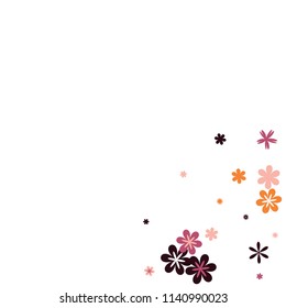 Feminine Floral Pattern with Simple Small Flowers for Greeting Card or Poster. Naive Daisy Flowers in Primitive Style. Vector Background for Spring or Summer Design.
