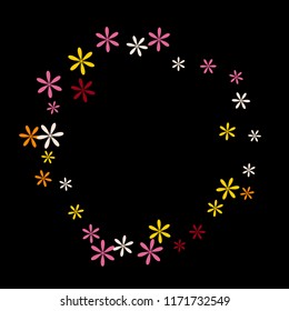 Feminine Floral Pattern with Simple Small Flowers for Greeting Card or Poster. Naive Daisy Flowers in Primitive Style. Vector Background for Spring or Summer Design.
