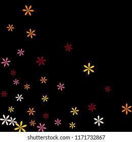 Feminine Floral Pattern with Simple Small Flowers for Greeting Card or Poster. Naive Daisy Flowers in Primitive Style. Vector Background for Spring or Summer Design.
