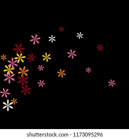 Feminine Floral Pattern with Simple Small Flowers for Greeting Card or Poster. Naive Daisy Flowers in Primitive Style. Vector Background for Spring or Summer Design.
