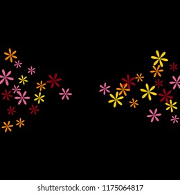 Feminine Floral Pattern with Simple Small Flowers for Greeting Card or Poster. Naive Daisy Flowers in Primitive Style. Vector Background for Spring or Summer Design.
