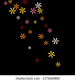 Feminine Floral Pattern with Simple Small Flowers for Greeting Card or Poster. Naive Daisy Flowers in Primitive Style. Vector Background for Spring or Summer Design.
