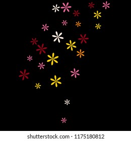 Feminine Floral Pattern with Simple Small Flowers for Greeting Card or Poster. Naive Daisy Flowers in Primitive Style. Vector Background for Spring or Summer Design.

