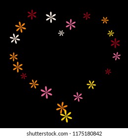 Feminine Floral Pattern with Simple Small Flowers for Greeting Card or Poster. Naive Daisy Flowers in Primitive Style. Vector Background for Spring or Summer Design.
