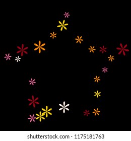 Feminine Floral Pattern with Simple Small Flowers for Greeting Card or Poster. Naive Daisy Flowers in Primitive Style. Vector Background for Spring or Summer Design.
