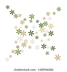 Feminine Floral Pattern with Simple Small Flowers for Greeting Card or Poster. Naive Daisy Flowers in Primitive Style. Vector Background for Spring or Summer Design.
