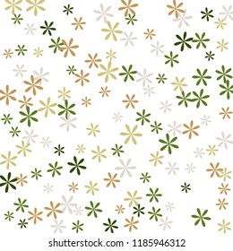 Feminine Floral Pattern with Simple Small Flowers for Greeting Card or Poster. Naive Daisy Flowers in Primitive Style. Vector Background for Spring or Summer Design.
