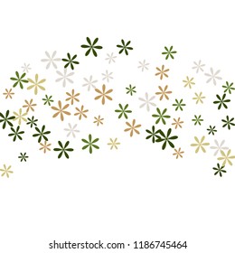 Feminine Floral Pattern with Simple Small Flowers for Greeting Card or Poster. Naive Daisy Flowers in Primitive Style. Vector Background for Spring or Summer Design.
