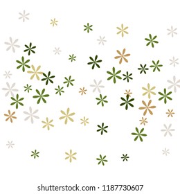 Feminine Floral Pattern with Simple Small Flowers for Greeting Card or Poster. Naive Daisy Flowers in Primitive Style. Vector Background for Spring or Summer Design.
