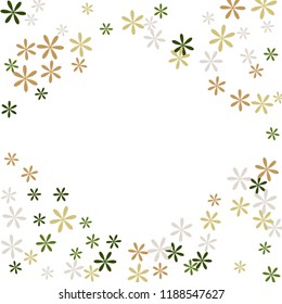 Feminine Floral Pattern with Simple Small Flowers for Greeting Card or Poster. Naive Daisy Flowers in Primitive Style. Vector Background for Spring or Summer Design.
