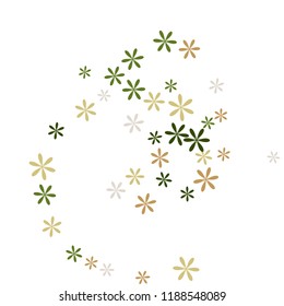 Feminine Floral Pattern with Simple Small Flowers for Greeting Card or Poster. Naive Daisy Flowers in Primitive Style. Vector Background for Spring or Summer Design.
