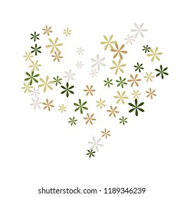Feminine Floral Pattern with Simple Small Flowers for Greeting Card or Poster. Naive Daisy Flowers in Primitive Style. Vector Background for Spring or Summer Design.
