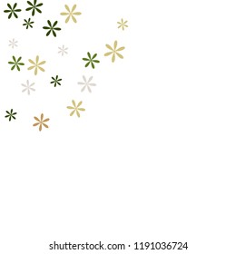 Feminine Floral Pattern with Simple Small Flowers for Greeting Card or Poster. Naive Daisy Flowers in Primitive Style. Vector Background for Spring or Summer Design.
