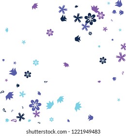 Feminine Floral Pattern with Simple Small Flowers for Greeting Card or Poster. Naive Daisy Flowers in Primitive Style. Vector Background for Spring or Summer Design.