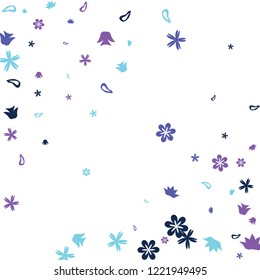 Feminine Floral Pattern with Simple Small Flowers for Greeting Card or Poster. Naive Daisy Flowers in Primitive Style. Vector Background for Spring or Summer Design.