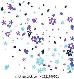 Feminine Floral Pattern with Simple Small Flowers for Greeting Card or Poster. Naive Daisy Flowers in Primitive Style. Vector Background for Spring or Summer Design.