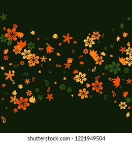 Feminine Floral Pattern with Simple Small Flowers for Greeting Card or Poster. Naive Daisy Flowers in Primitive Style. Vector Background for Spring or Summer Design.