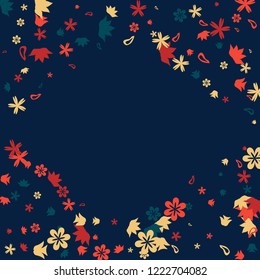 Feminine Floral Pattern with Simple Small Flowers for Greeting Card or Poster. Naive Daisy Flowers in Primitive Style. Vector Background for Spring or Summer Design.
