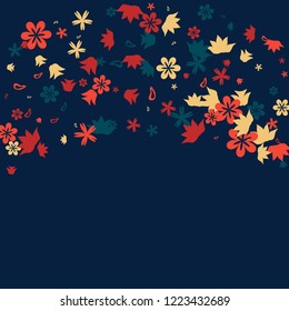 Feminine Floral Pattern with Simple Small Flowers for Greeting Card or Poster. Naive Daisy Flowers in Primitive Style. Vector Background for Spring or Summer Design.
