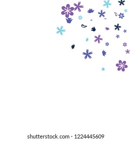 Feminine Floral Pattern with Simple Small Flowers for Greeting Card or Poster. Naive Daisy Flowers in Primitive Style. Vector Background for Spring or Summer Design.

