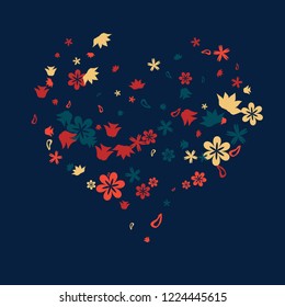 Feminine Floral Pattern with Simple Small Flowers for Greeting Card or Poster. Naive Daisy Flowers in Primitive Style. Vector Background for Spring or Summer Design.
