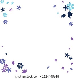 Feminine Floral Pattern with Simple Small Flowers for Greeting Card or Poster. Naive Daisy Flowers in Primitive Style. Vector Background for Spring or Summer Design.
