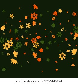 Feminine Floral Pattern with Simple Small Flowers for Greeting Card or Poster. Naive Daisy Flowers in Primitive Style. Vector Background for Spring or Summer Design.
