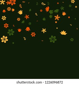 Feminine Floral Pattern with Simple Small Flowers for Greeting Card or Poster. Naive Daisy Flowers in Primitive Style. Vector Background for Spring or Summer Design.
