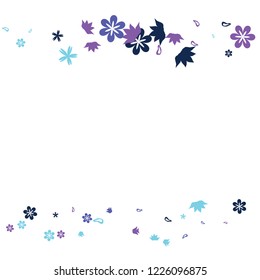 Feminine Floral Pattern with Simple Small Flowers for Greeting Card or Poster. Naive Daisy Flowers in Primitive Style. Vector Background for Spring or Summer Design.
