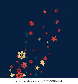 Feminine Floral Pattern with Simple Small Flowers for Greeting Card or Poster. Naive Daisy Flowers in Primitive Style. Vector Background for Spring or Summer Design.
