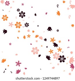 Feminine Floral Pattern with Simple Small Flowers for Greeting Card or Poster. Naive Daisy Flowers in Primitive Style. Vector Background for Spring or Summer Design.
