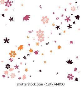 Feminine Floral Pattern with Simple Small Flowers for Greeting Card or Poster. Naive Daisy Flowers in Primitive Style. Vector Background for Spring or Summer Design.

