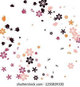 Feminine Floral Pattern with Simple Small Flowers for Greeting Card or Poster. Naive Daisy Flowers in Primitive Style. Vector Background for Spring or Summer Design.
