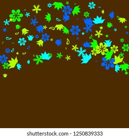Feminine Floral Pattern with Simple Small Flowers for Greeting Card or Poster. Naive Daisy Flowers in Primitive Style. Vector Background for Spring or Summer Design.

