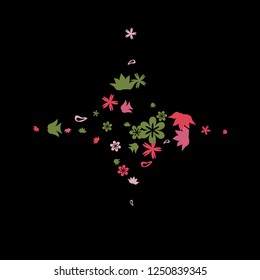 Feminine Floral Pattern with Simple Small Flowers for Greeting Card or Poster. Naive Daisy Flowers in Primitive Style. Vector Background for Spring or Summer Design.
