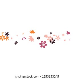 Feminine Floral Pattern with Simple Small Flowers for Greeting Card or Poster. Naive Daisy Flowers in Primitive Style. Vector Background for Spring or Summer Design.
