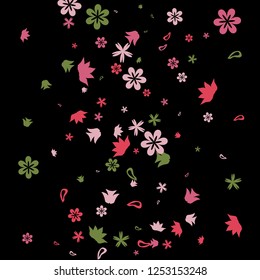 Feminine Floral Pattern with Simple Small Flowers for Greeting Card or Poster. Naive Daisy Flowers in Primitive Style. Vector Background for Spring or Summer Design.

