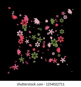 Feminine Floral Pattern with Simple Small Flowers for Greeting Card or Poster. Naive Daisy Flowers in Primitive Style. Vector Background for Spring or Summer Design.
