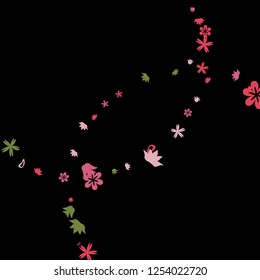 Feminine Floral Pattern with Simple Small Flowers for Greeting Card or Poster. Naive Daisy Flowers in Primitive Style. Vector Background for Spring or Summer Design.

