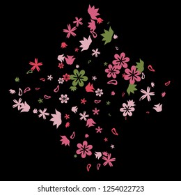 Feminine Floral Pattern with Simple Small Flowers for Greeting Card or Poster. Naive Daisy Flowers in Primitive Style. Vector Background for Spring or Summer Design.
