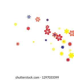 Feminine Floral Pattern with Simple Small Flowers for Greeting Card or Poster. Naive Daisy Flowers in Primitive Style. Vector Background for Spring or Summer Design.
