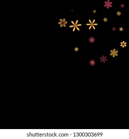 Feminine Floral Pattern with Simple Small Flowers for Greeting Card or Poster. Naive Daisy Flowers in Primitive Style. Vector Background for Spring or Summer Design.
